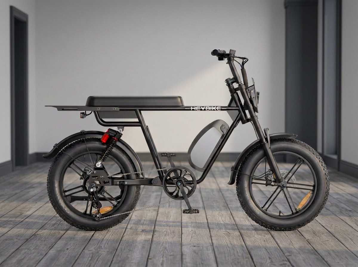 Heybike Saturn commuter e-bike on the KOGO showroom floor in Ossipee, New Hampshire
